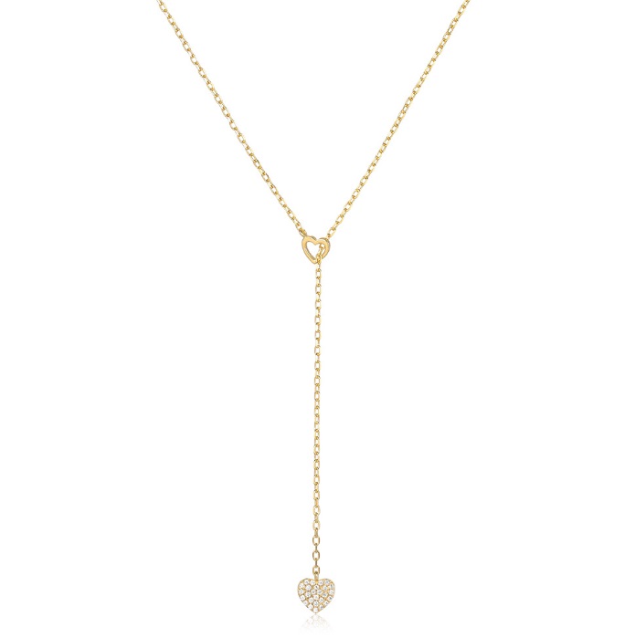 925 Sterling Silver Dangle Heart Pendant Necklace 
